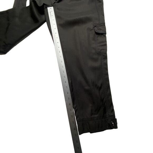 NWT WHBM Black Crop Pants Sz 10 Rhinestone Stud Cargo Style Embellished - Picture 14 of 15